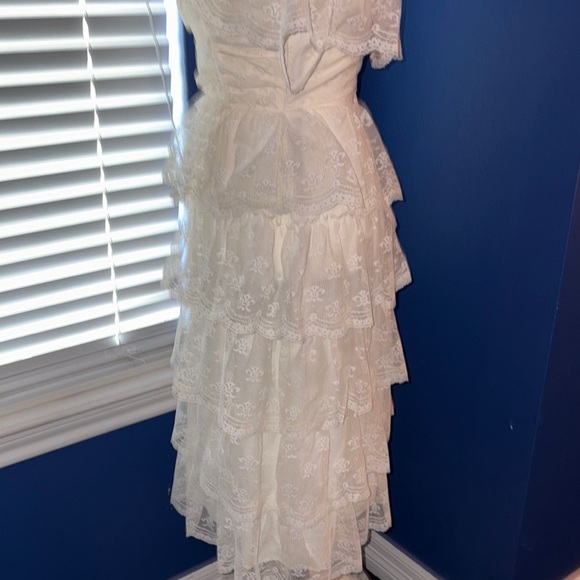 Vintage 1970s Cream Lace Two-Piece Dress | Gunne Sax Style No Size - Picture 16 of 17